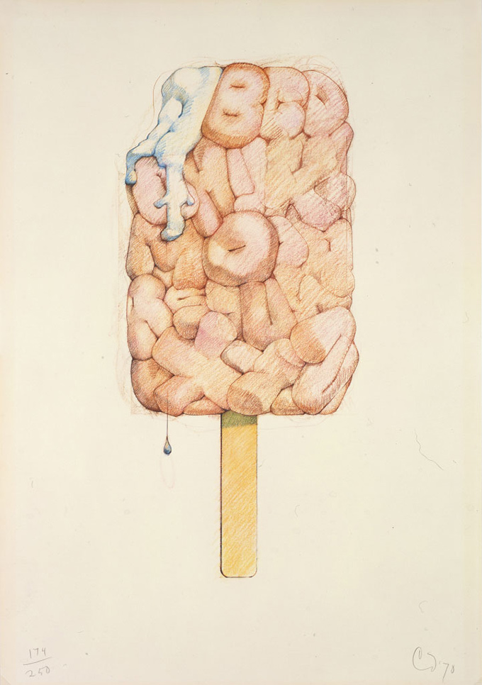 Claes Oldenburg's lithograph, "Alphabet in the Form of a Good Humor Bar"