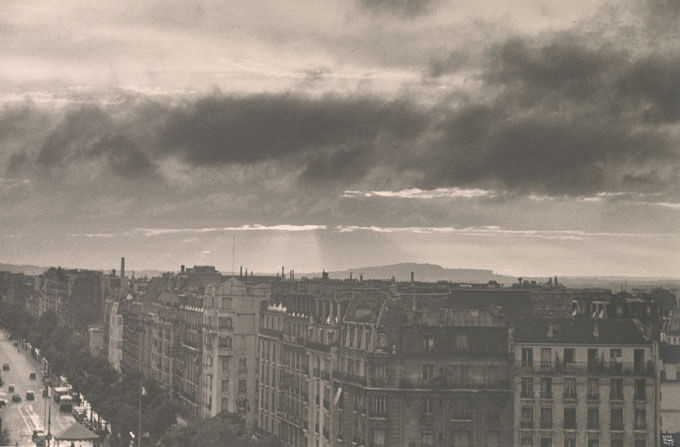 A thunderstorm over the city.