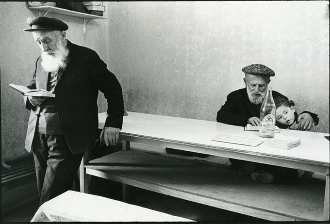 Bearded Jews reading, Israel, 1973