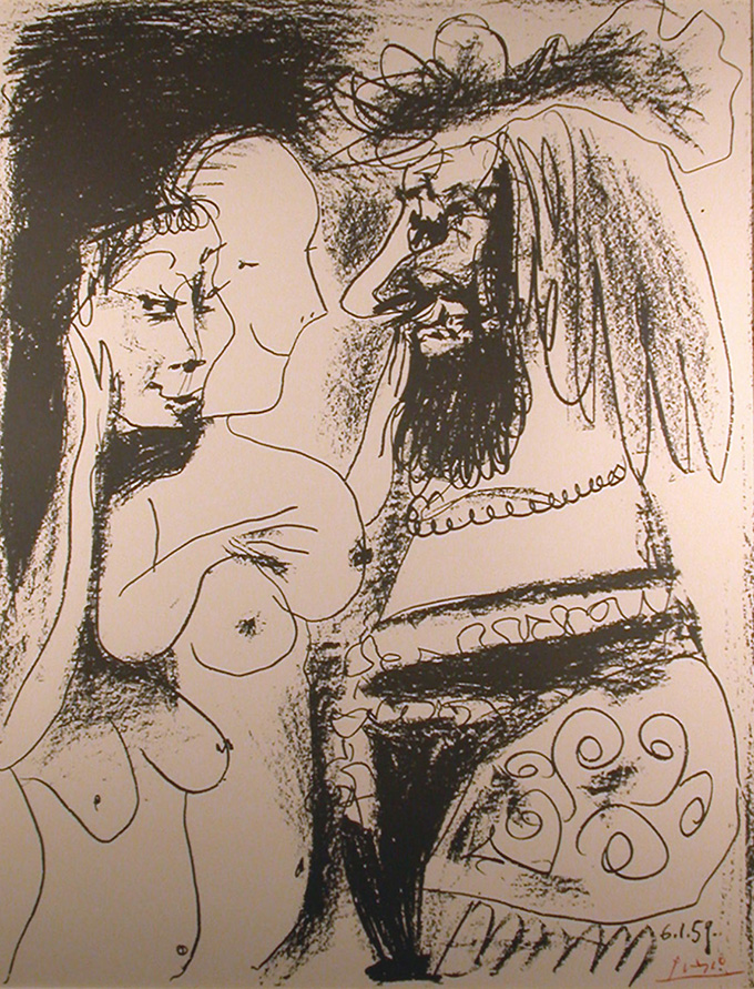 Pablo Picasso's lithograph, "The Old King"